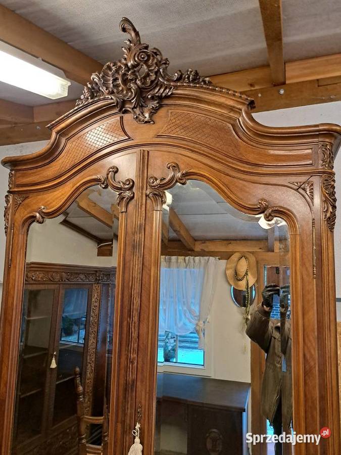 Piękna 2drzwiowa szafa Ludwik Filip z lustrami Myślibórz