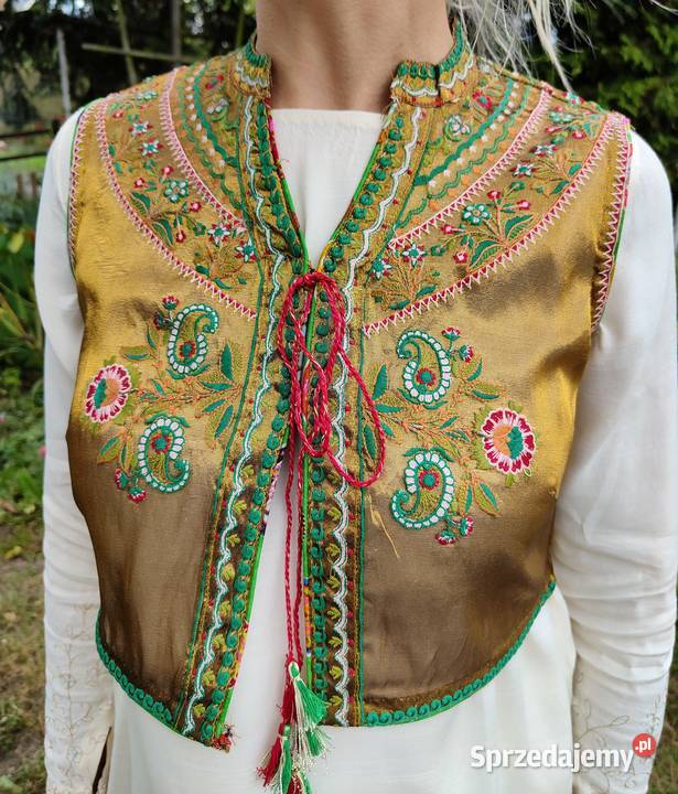 Złota kamizelka bolerko gorset XL 42 etno folk Szczecin