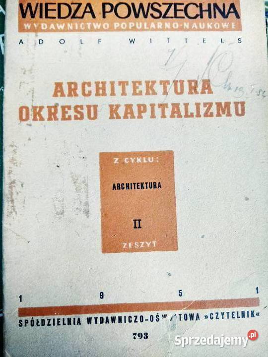 Architektura okresu kapitalizmu Wittels książki Warszawa