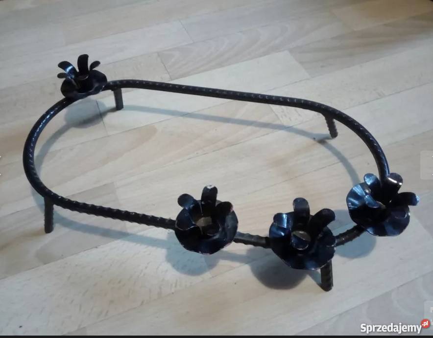 Świecznik duży metalowy Łódź