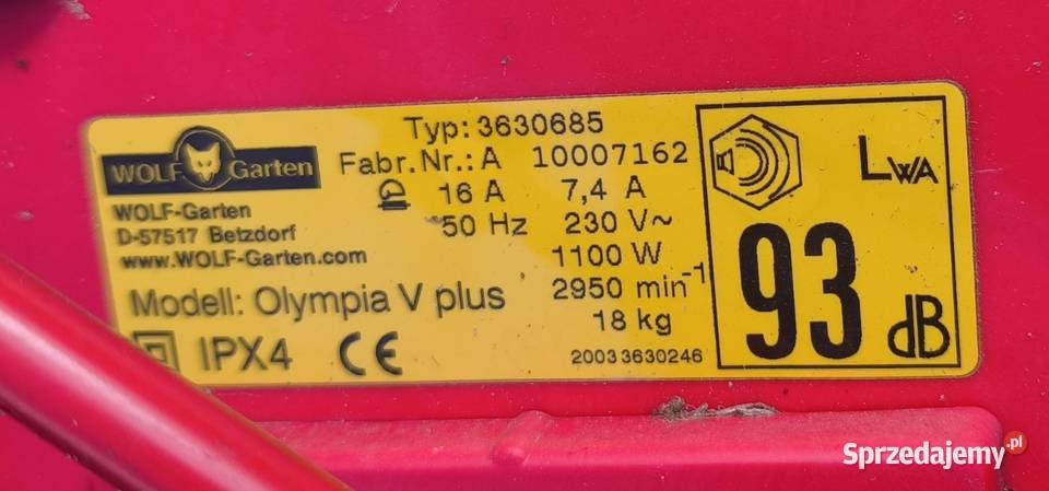 Wertykulator Wolf Garten Olympia V Plus 1100w Przedecz