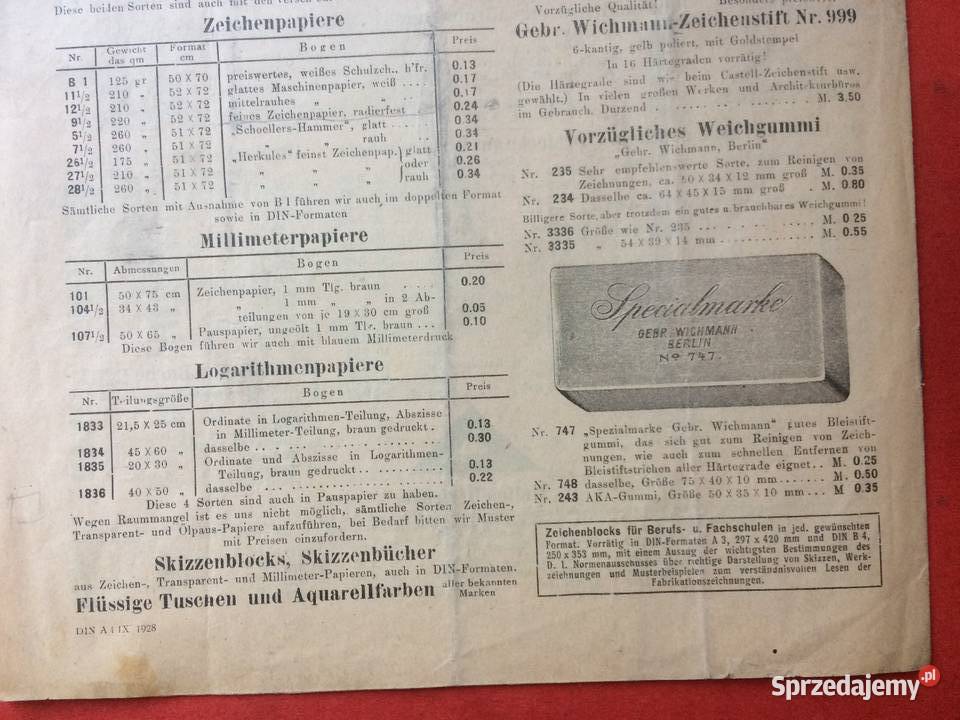 471 Niemiecki Prospekt Sprzęt Kreślarski Szczecin