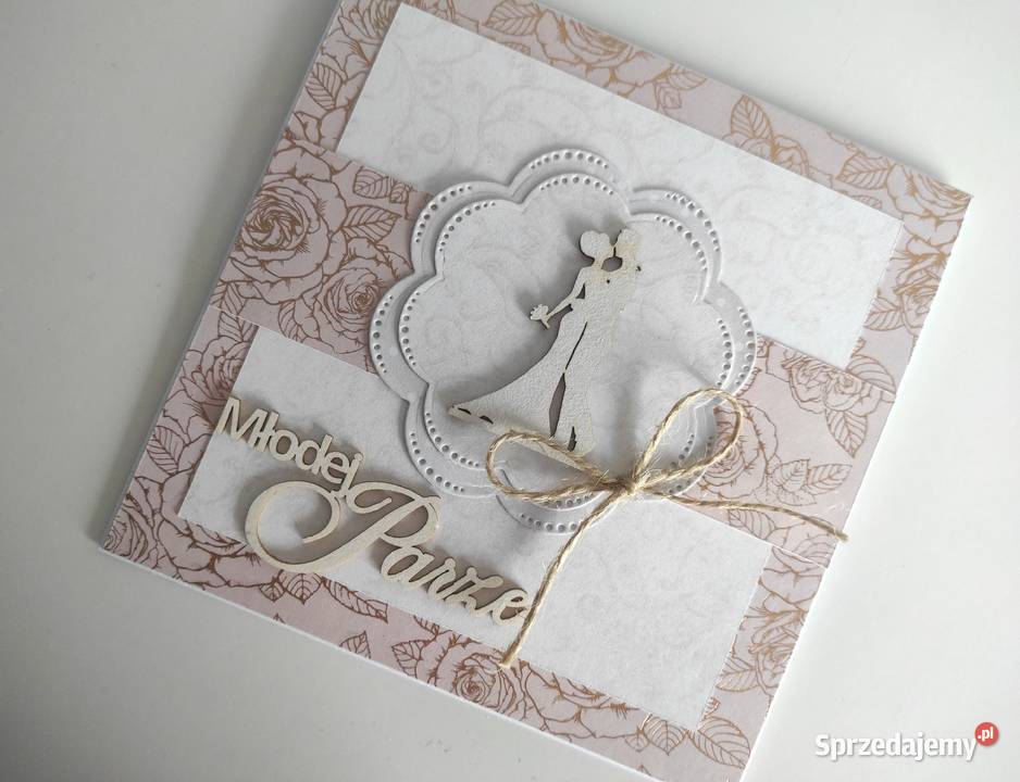 Kartka ręcznie robiona na Ślub handmade Łódź sprzedam