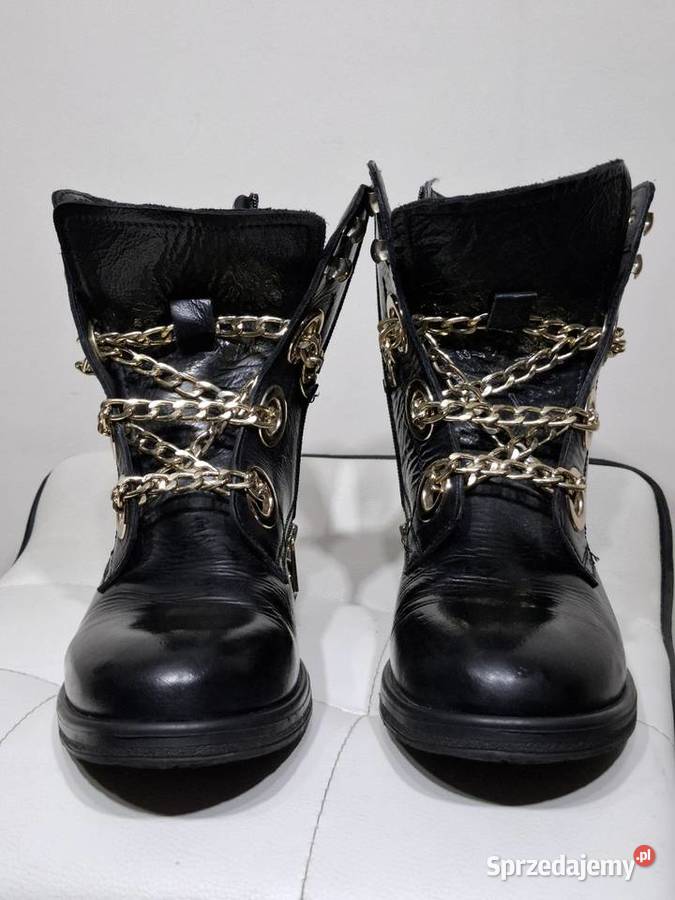 Skórzane botki workery damskie 38 Kazar