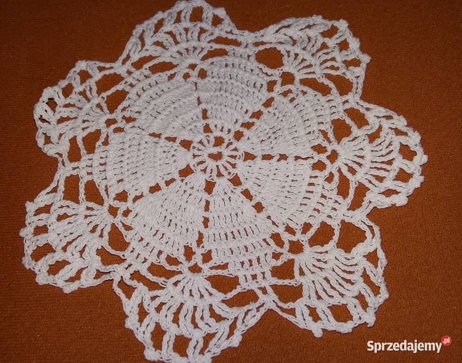 Serwetka szydełkowa serweta serwetki RĘKODZIEŁO biały
