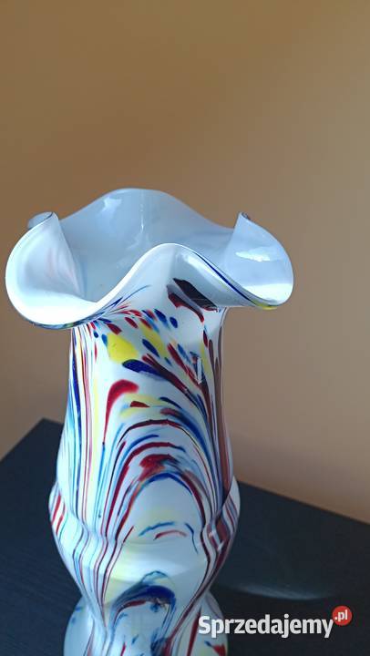 Wazon szkło artystyczne lata 60 70 te XX w