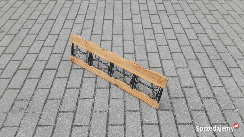 Stary wieszak ścienny składany PRL design lata