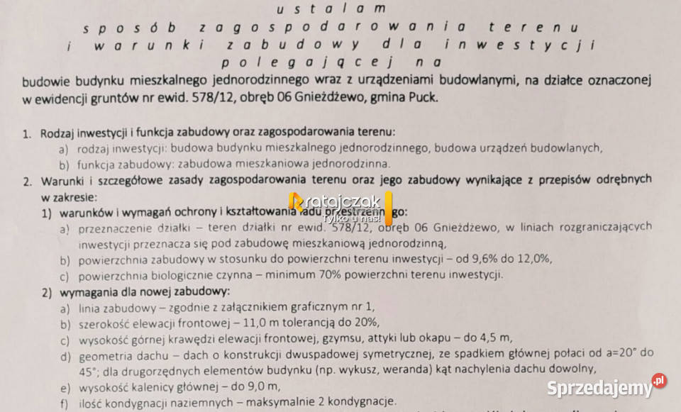 Grunt do sprzedania Gnieżdżewo Magnoliowa 1002m2