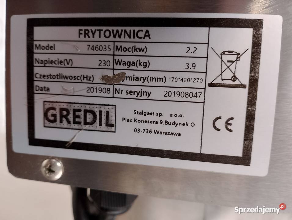 Frytownica 3 l 746035 Biznes i Przemysł dolnośląskie Wrocław