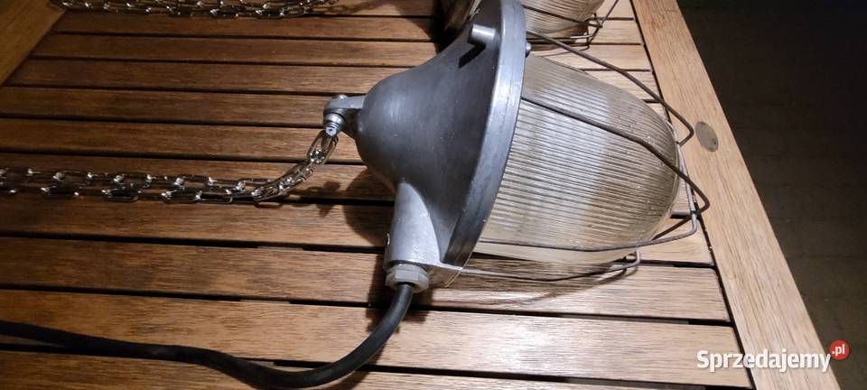 Komplet 2 lamp loft industrialnych PRL renowacji Wierzbica
