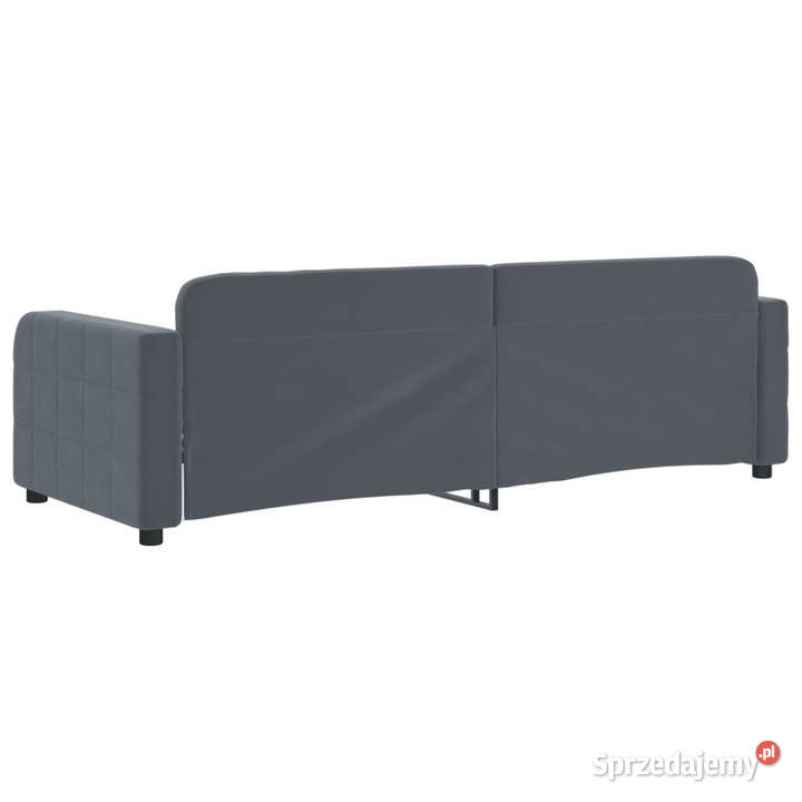Sofa z funkcją spania ciemnoszara aksamitna Dom i Ogród Warszawa