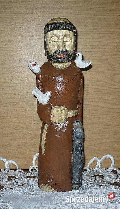 Rzezba ludowa Św Franciszek z wilkiem mazowieckie Przasnysz sprzedam