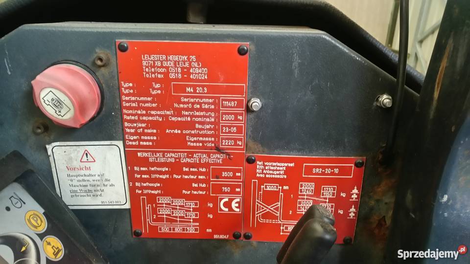 Wózek podwieszany do naczepy HIAB MOFFETT M4 203 regulowane widły Przemyśl