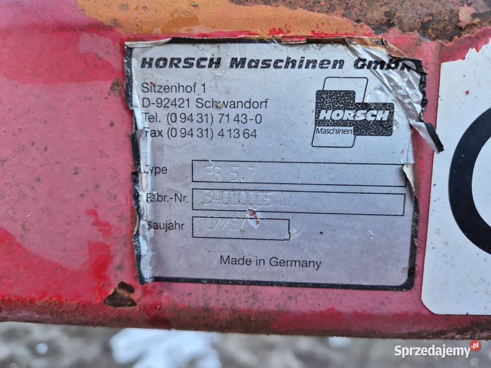 Agregat uprawowy Horsch terrano fg 57 nieuszkodzony Kamień-Kolonia