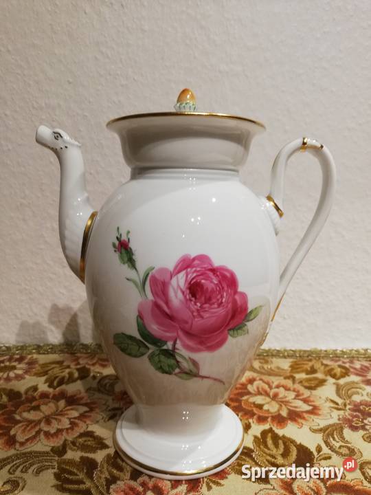 Porcelana Miśnia Meissen  piękny dzbanek z różą