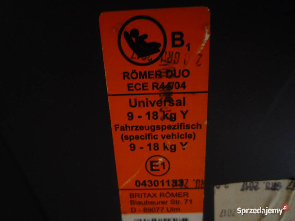 BRITAX ROMER DUO Plus fotelik samochodowy 918 Szczecin sprzedam