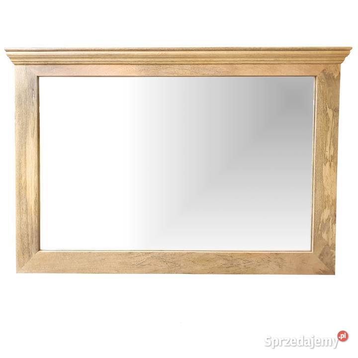 Jasne drewniane lustro mango z gzymsem 150x100 inny kolor lubelskie Lublin