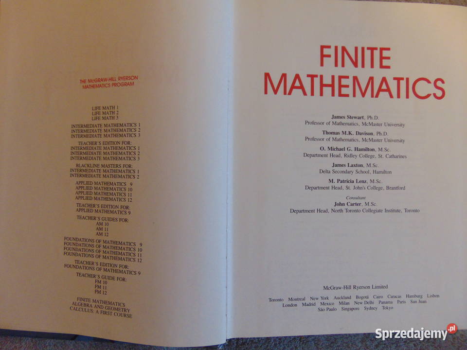 Finite Mathematics A J Stewart studia Lublin sprzedam