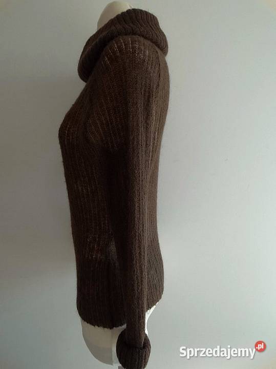Sweter z Golfem Czekoladowy z Moherem Mgiełka Swetry i golfy Łomża