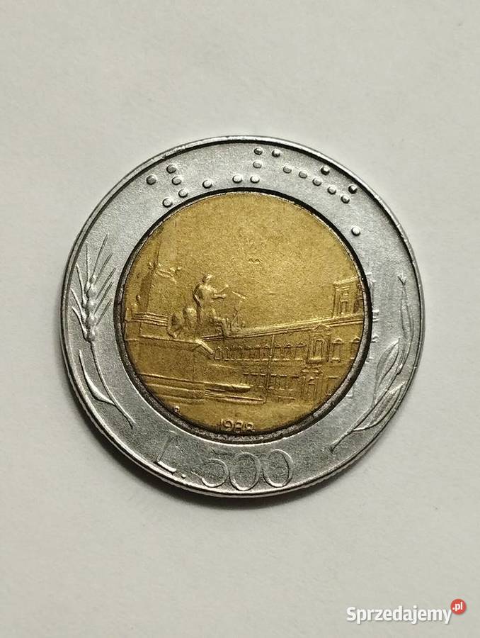 Sprzedam monetę Włochy 500 lirów 1988r z kujawsko-pomorskie Bydgoszcz sprzedam