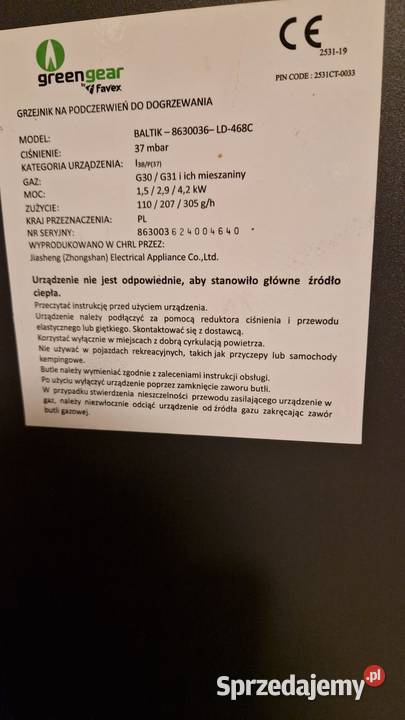 Piecyk gazowy na butlę reduktor wąż 3 moce Zamość