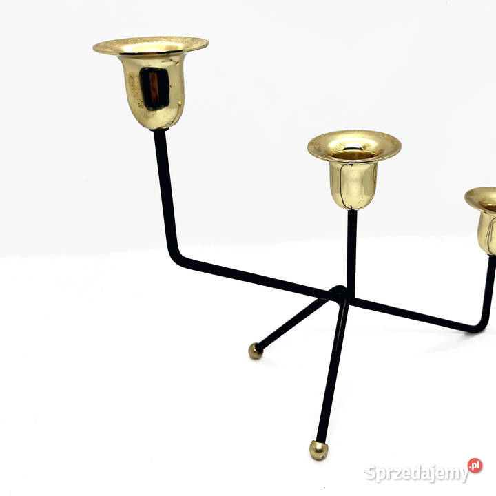 Minimalistyczny świecznik stołowy Belgia lata 70 mazowieckie Warszawa