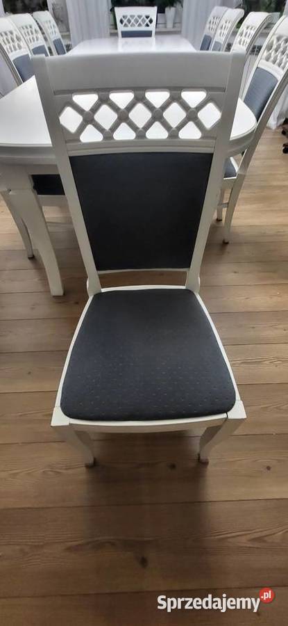 Stól rozkladany 100x400 bialy z 10 krzesłami 100cm podkarpackie Dębica