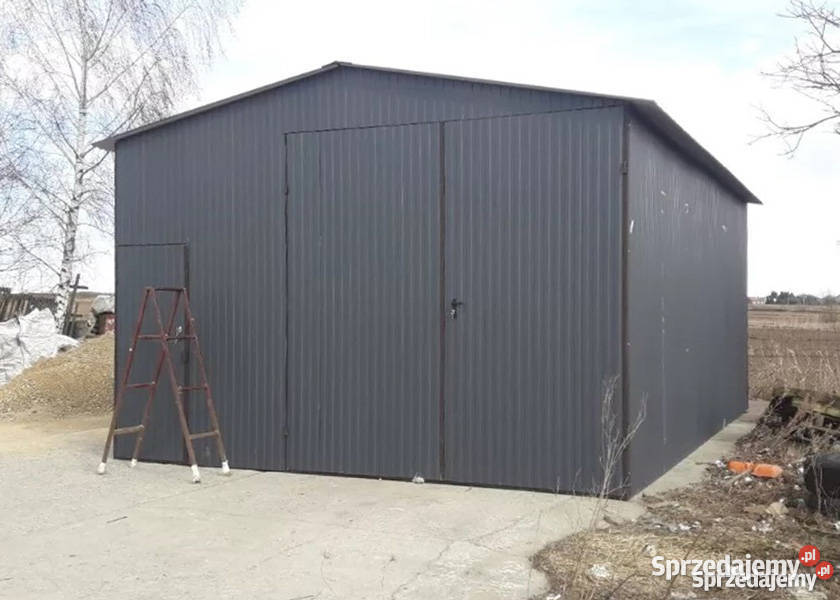 GrzywStal Garaż blaszany drewnopodoby duży 8x10m Wieruszów