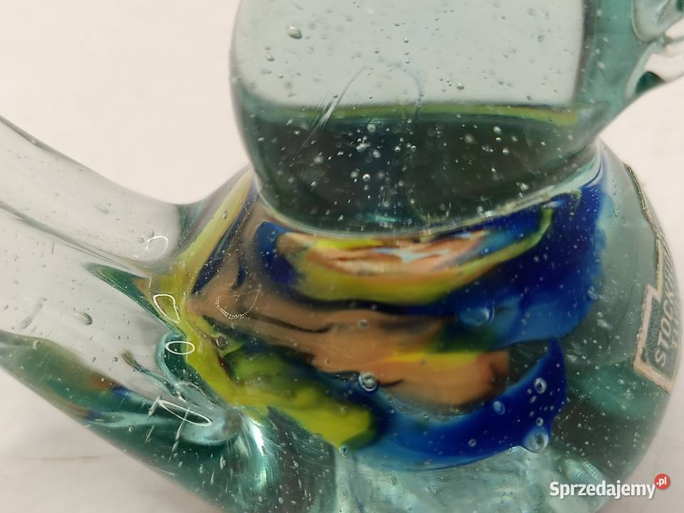 Figurka ozdoba szklany mały ptak Skansen Zamość