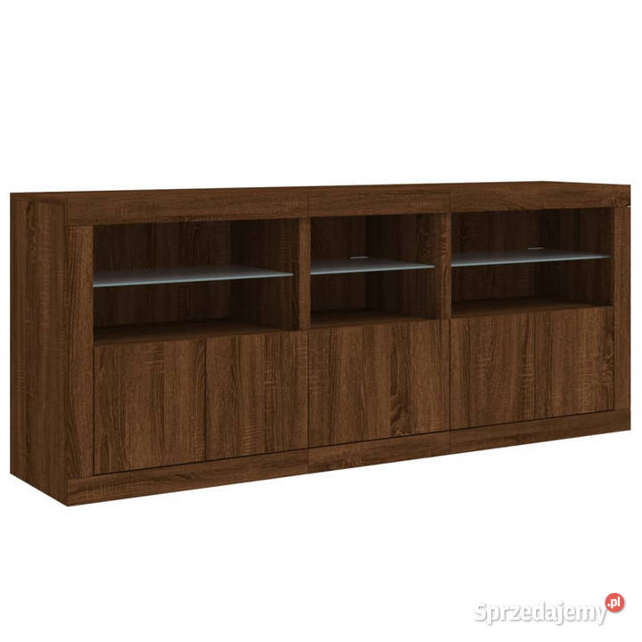 Szafka z oświetleniem LED brązowy dąb 162x37x67 Warszawa