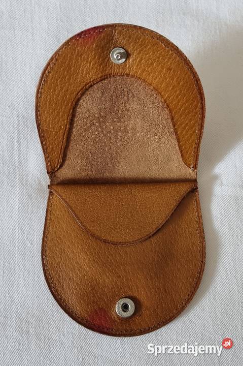 Skórzana portomonetka podkówka z logo kopalni w Warszawa