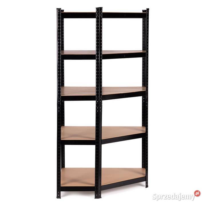 Regał narożny metalowy czarny 5 półek Poznań