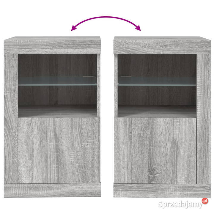 Szafki z LED 2 szary dąb sonoma materiał mazowieckie Warszawa