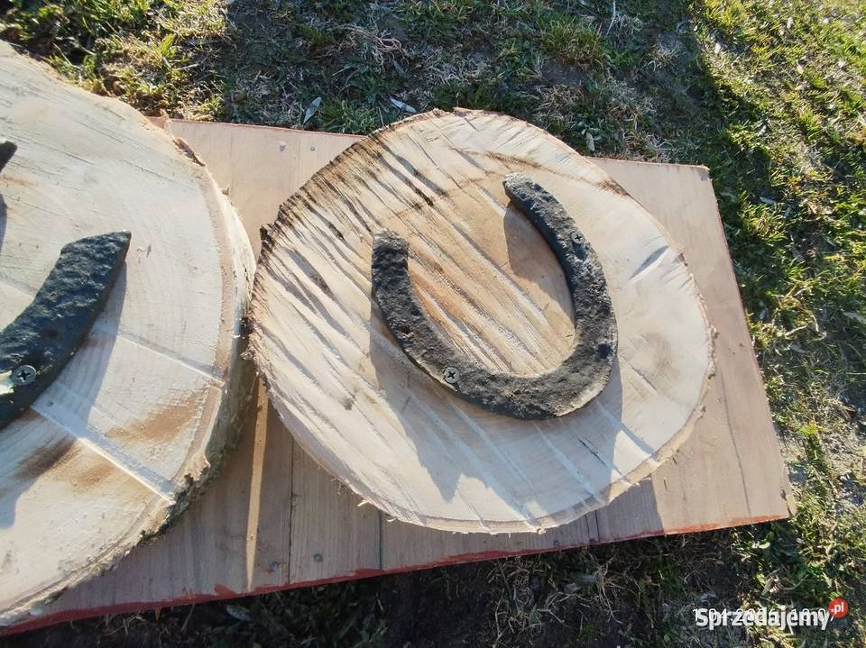 Podkowy na pniu drzewa brzoza wysyłka Rzeźby i figury Szubin