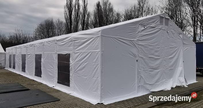 8x20x25m Długa hala namiotowa biała przemysłowa śląskie Katowice
