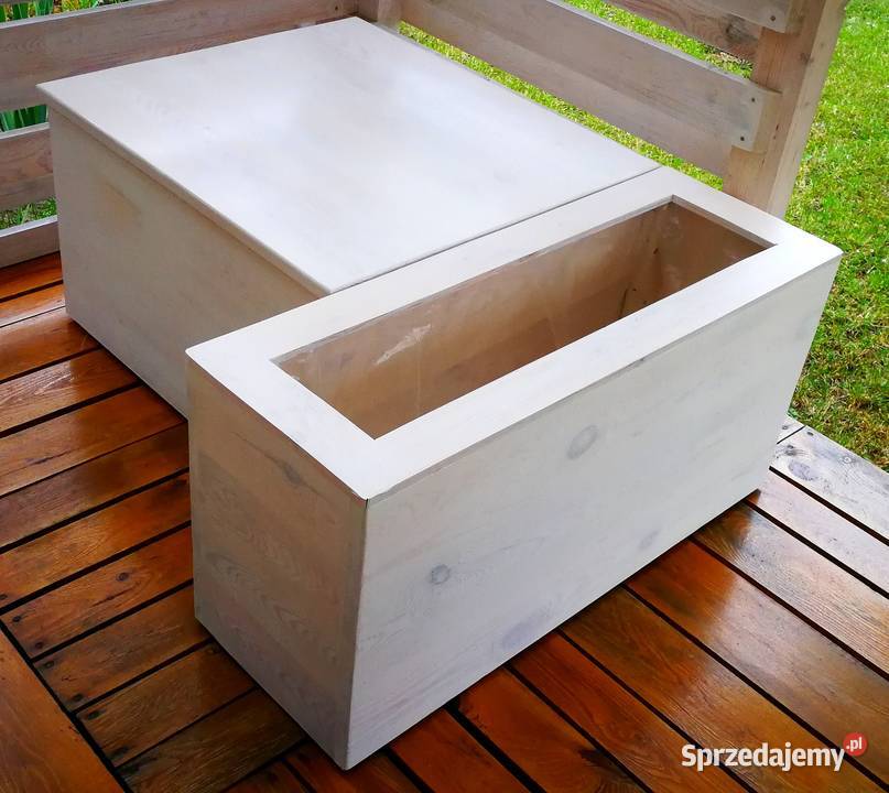 Skrzynia z donicą stolik kawowy zestaw na balkon Krasów