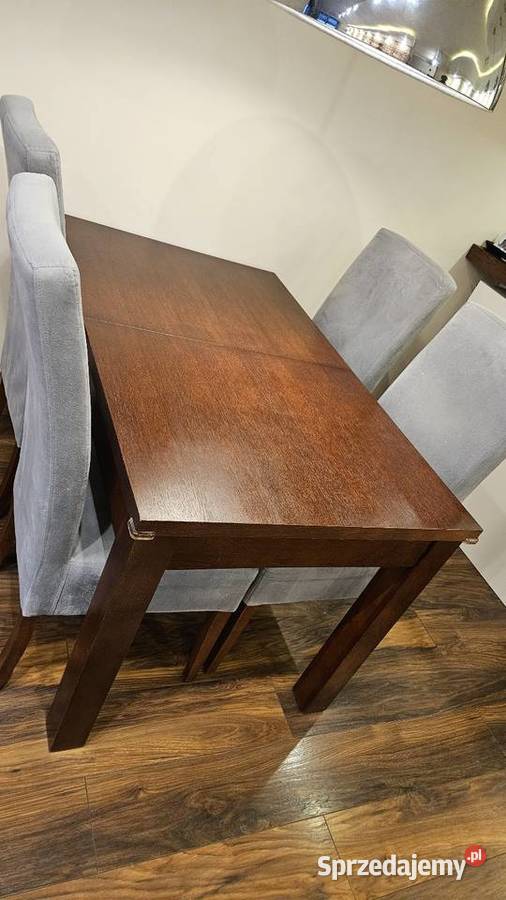 Stół rozkładany z 4 krzesłami do salonu 130x80 Kraków