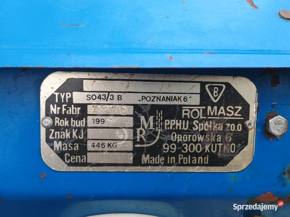 Siewnik zbożowy Rolmasz Poznaniak 6 Mało Używany nieuszkodzony lubelskie