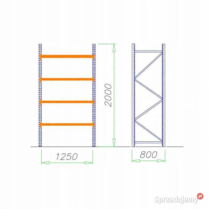 REGAŁ MAGAZYNOWY METALOWY WYTRZYMAŁY MRTK49