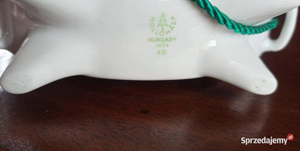 Porcelanowa karafka Hollohaza Hungary Biała Porcelana i szkło pomorskie