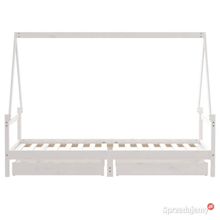 Rama łóżka dziecięcego z szufladami biała 90x200