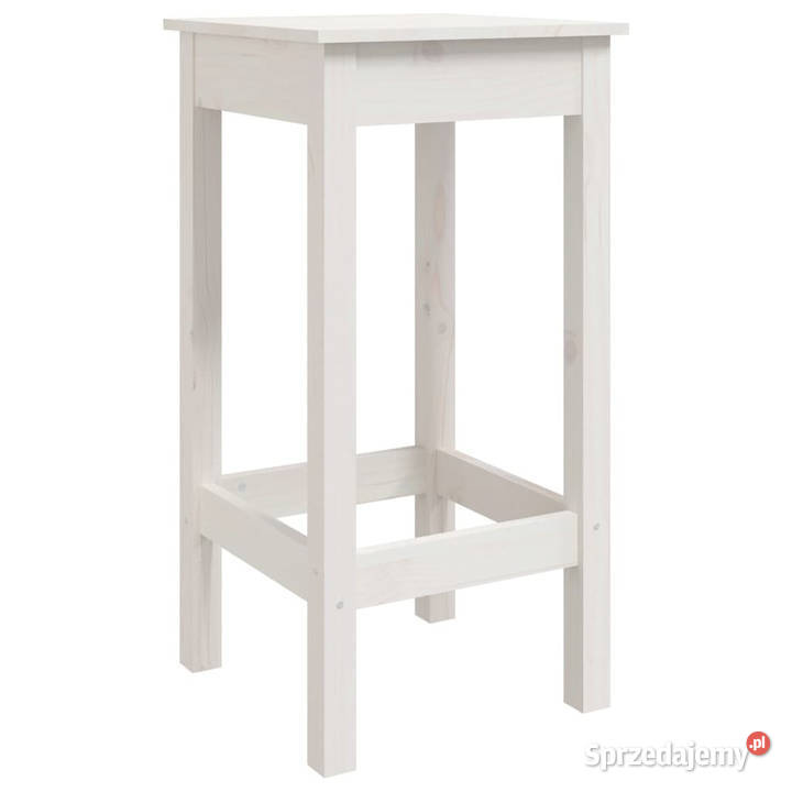 Stołki barowe 2 białe 40x40x78 lite drewno Warszawa