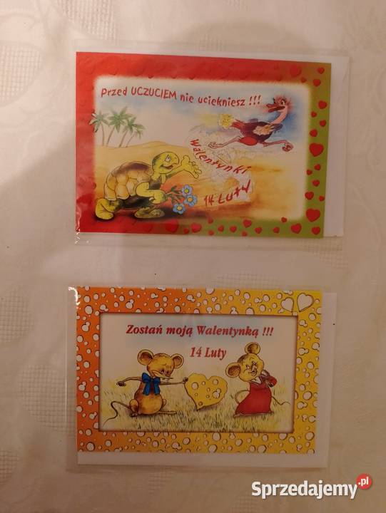 Kartka walentynkowa na WALENTYNKI składana z wielokolorowy Oborniki