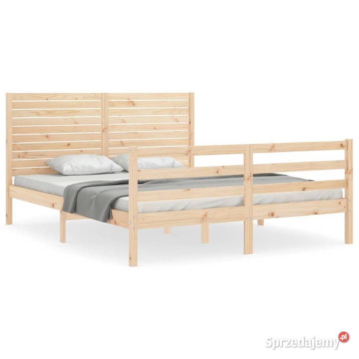 Rama łóżka z wezgłowiem lite drewno 160x200 Warszawa