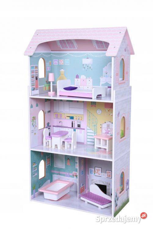 Drewniany wysoki domek lalek Rezydencja Jagodowa Bielsk Podlaski sprzedam