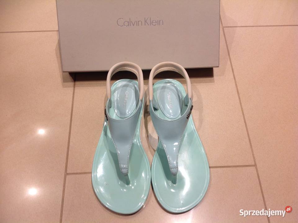 SANDAŁKI JAPONKI DAMSKIE CALVIN KLEIN 36 j nowe skóra ekologiczna sprzedam
