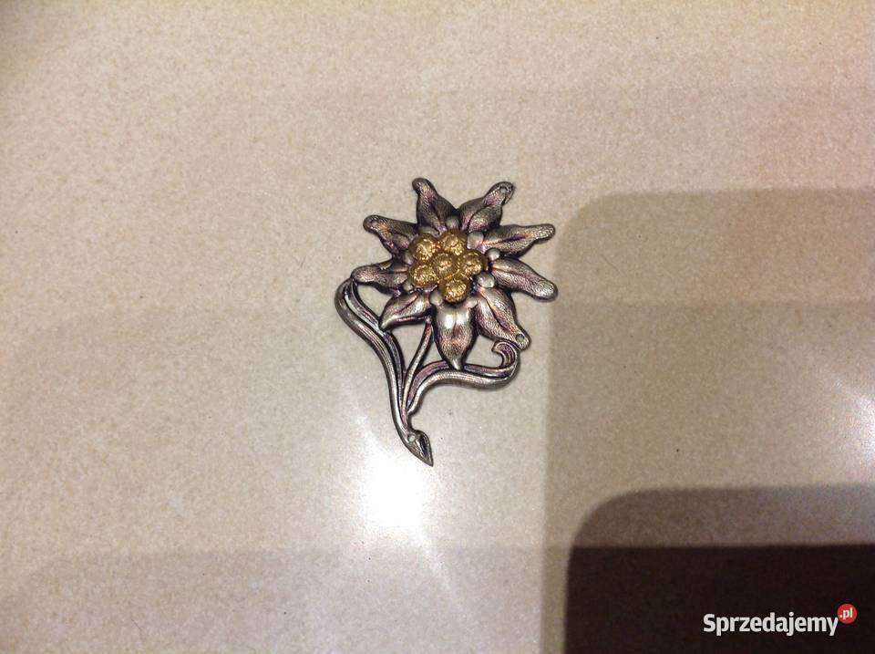 Emblemat Stalowy na Czapkę Edelweiss Gebirgsjger Nowa Sól sprzedam