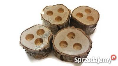 Świecznik drewniany trzy otworowy brzoza Rybnik