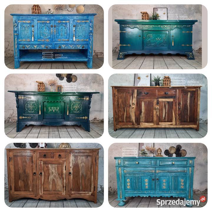 Komoda dębowa indyjska rzeźbiona VINTAGE 133cm Warszawa