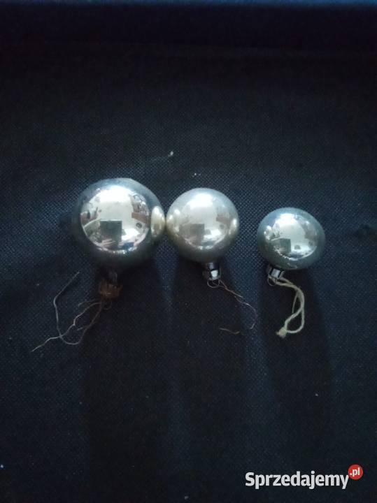 3 bombki mała średnia duża komplet PRL Boże Narodzenie Warszawa